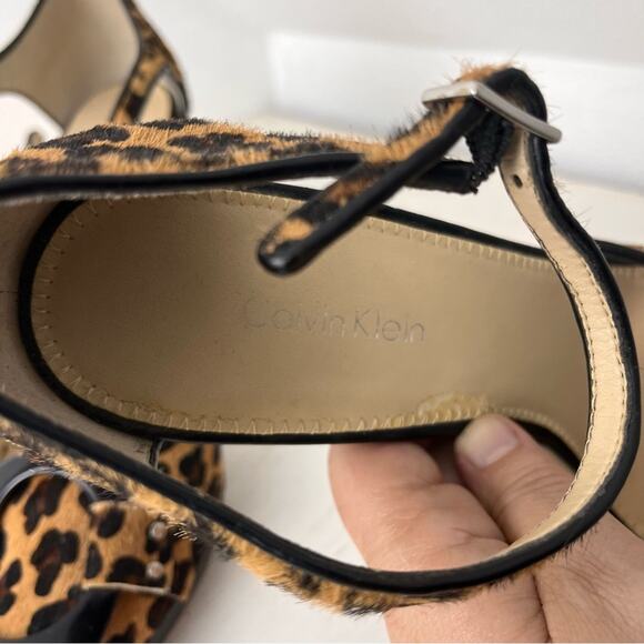 Calvin Klein Vincent calf hair leopard stiletto pumps 9.5 - Picture 9 of 11
